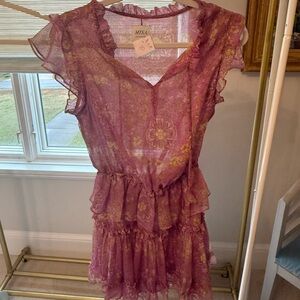 Misa Los Angeles Floral Pink Dress